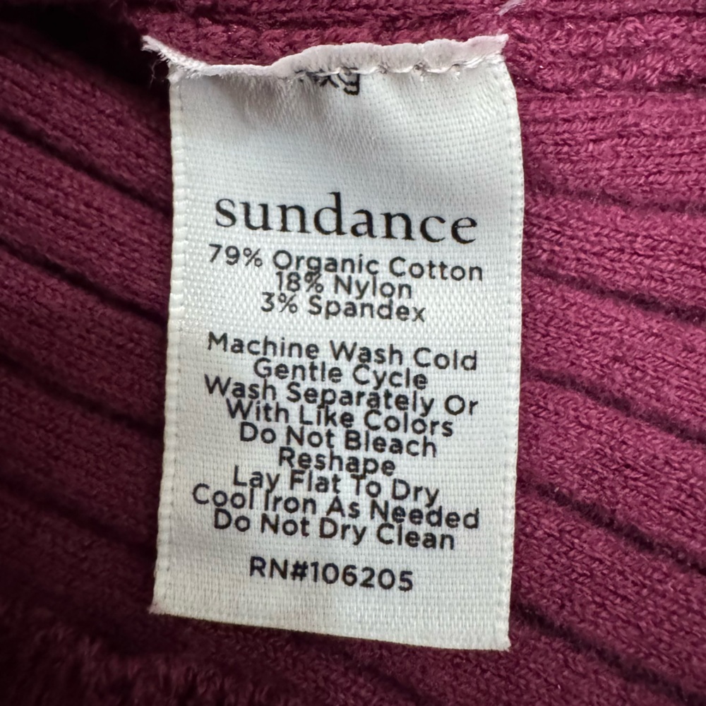 NWT Sundance Poet Legends Sweater VNeck Ribbed Organic Cotton Maroon Burgundy XL - Picture 9 of 9